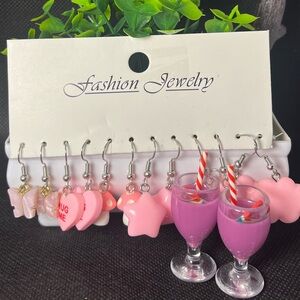 Hanging Earrings Set,”Hug Me” Hearts, Stars, Clouds & More